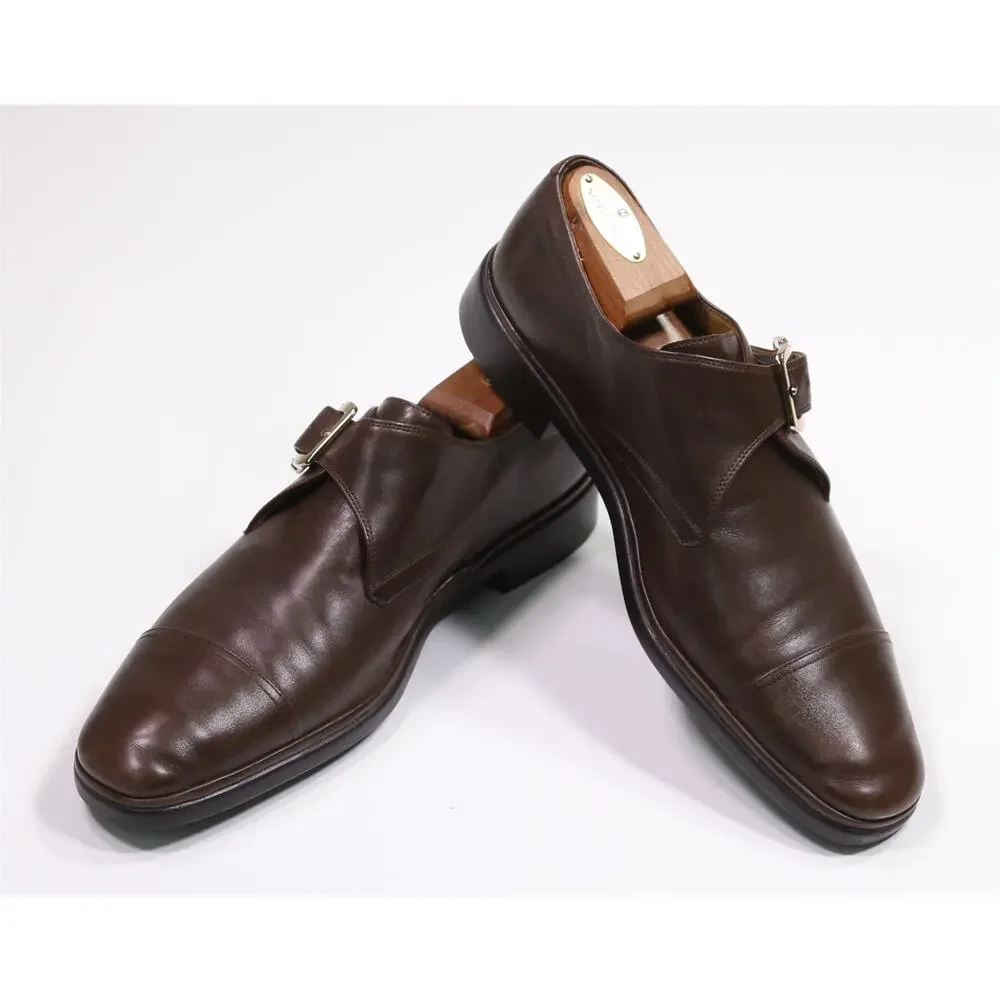 Bally Dolardo Brown Single Buckle Dress Loafers Mens US 7 D